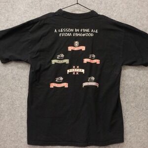 Vintage Ringwood Brewery T Shirt M Faded Black Grunge 90s Pub Fine Ale Promo Tee
